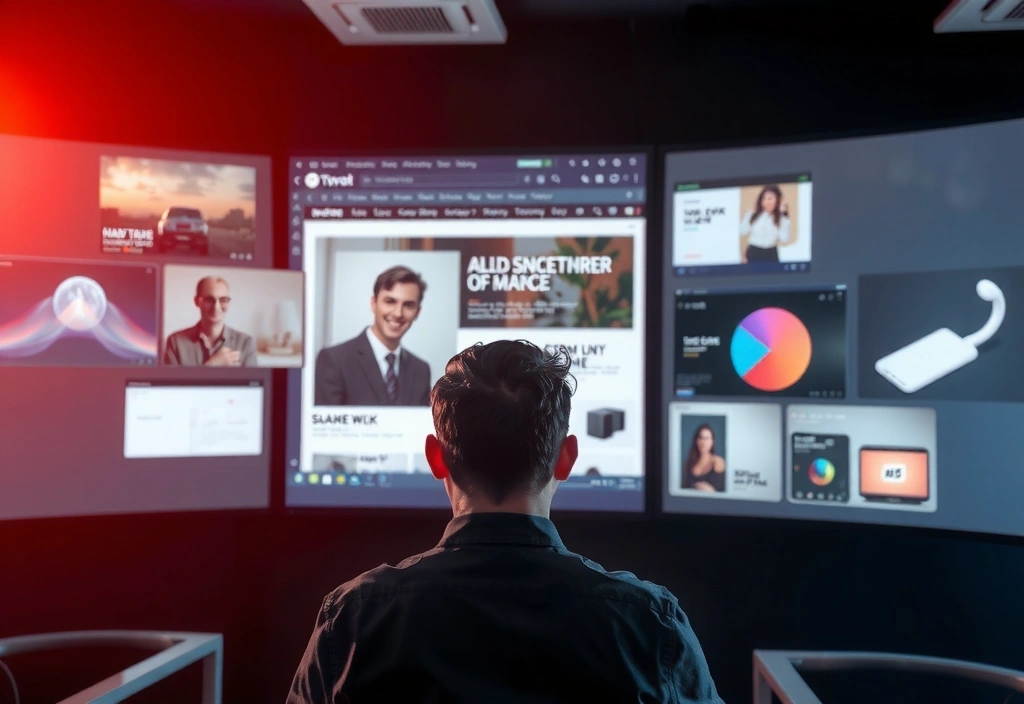 Targeted advertising concept with a person viewing a relevant ad