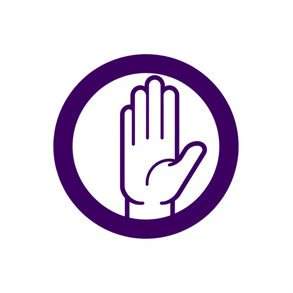 A hand gesturing 'stop', symbolizing the right to object.